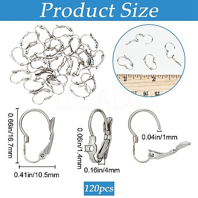 304 Stainless Steel Leverback Earring Findings STAS-SP0001-03A-1