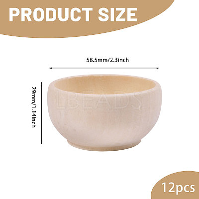 Wood Bowl DJEW-WH0042-114-1