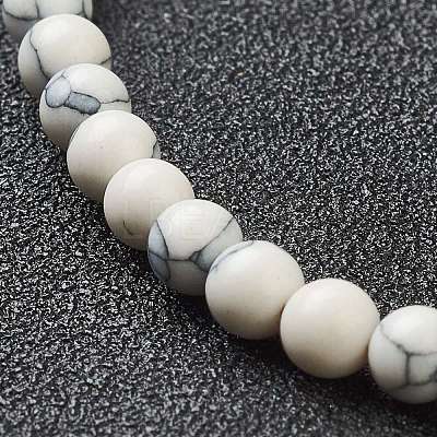 Synthetic Howlite Beaded Stretch Bracelets BJEW-D446-A-10-1