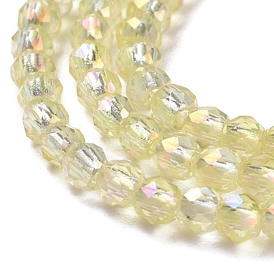 Electroplate Transparent Glass Beads Strands GLAA-H021-01A-FR04-1