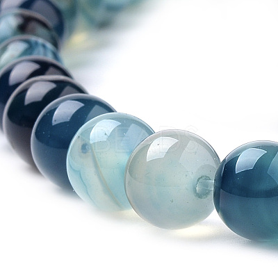 Natural Striped Agate/Banded Agate Beads Strands X-G-S259-04C-10mm-1