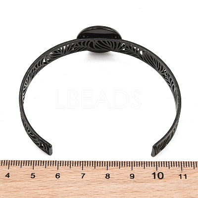 304 Stainless Steel Blank Cuff Bangle Bases with Flat Round Tray SA-CBA82C8-04B-EB-1