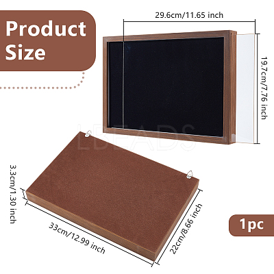 Wood Wall Mounted Badge Presentation Boxes ODIS-WH0331-15-1