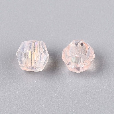 Transparent Spray Painted Glass Beads EGLA-N018-4mm-08-1