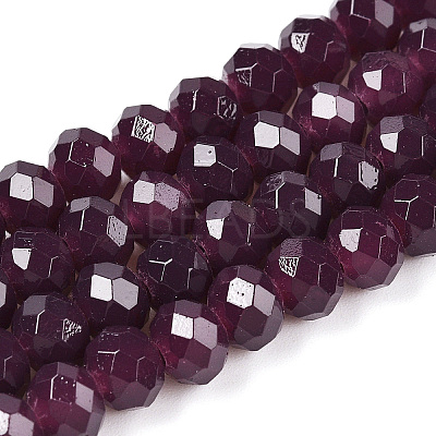 Baking Paint Imitation Jade Glass Bead Strands X-DGLA-A034-J6MM-A02-1