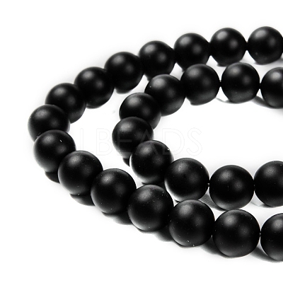 Natural Black Agate Beads Strands G-D543-10mm-1