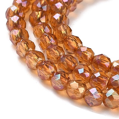 Electroplate Transparent Glass Beads Strands GLAA-H021-01A-FR02-1