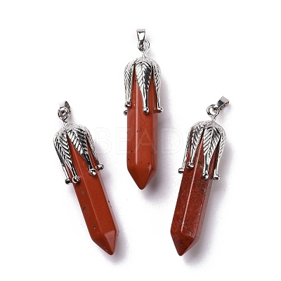 Natural Red Jasper Big Pointed Pendants G-E059-03AS-07-1