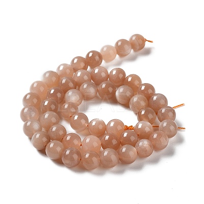 Round Natural Sunstone Beads Strands G-F222-33-8mm-1-1