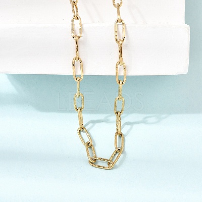 4MM 304 Stainless Steel Textured Paperclip Chain Necklaces for Man and Women SA-CBAB767-12G-1