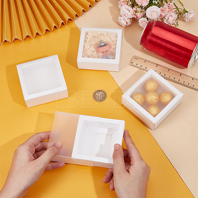 Cardboard Drawer Gift Storage Boxes with Clear Cover CON-WH0092-72A-01-1
