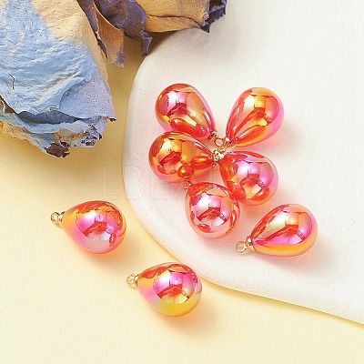 8Pcs UV Plating Acrylic Pendants FIND-YW0002-04E-1