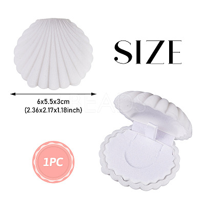 Shell Shaped Velvet Jewelry Storage Boxes VBOX-TADJ0001-02B-1