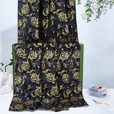 Dragon Pattern Cotton Fabric DIY-WH0579-96D-1
