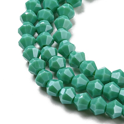 Opaque Solid Color Electroplate Glass Beads Strands EGLA-A039-P4mm-A07-1