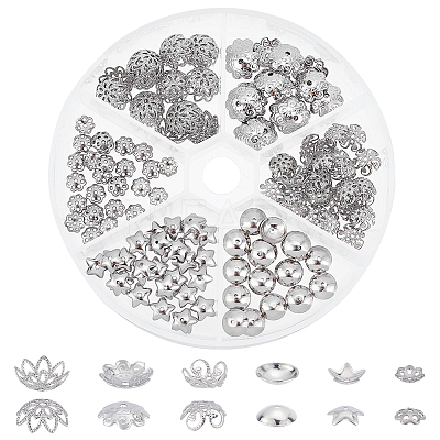 304 Stainless Steel Flower Bead Caps STAS-PH0018-43P-1