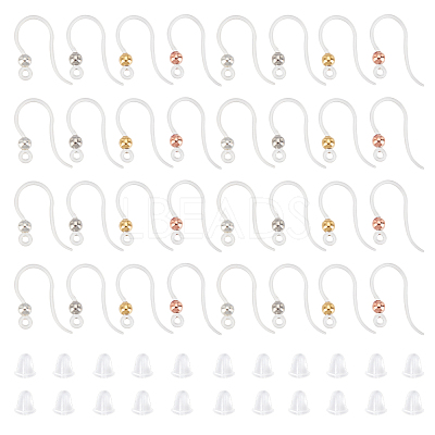 120Pcs 4 Color Eco-Friendly Plastic Earring Hooks STAS-DC0004-39-1