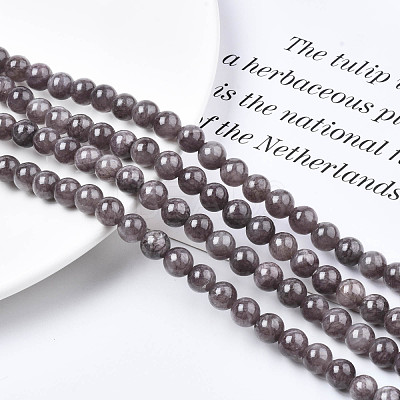 Natural Dyed Yellow Jade Gemstone Bead Strands G-R271-8mm-Y23-1