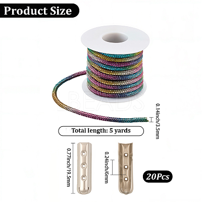 5 Yards Rhinestone Synthetic Rubber Cords OCOR-SP0001-33F-1