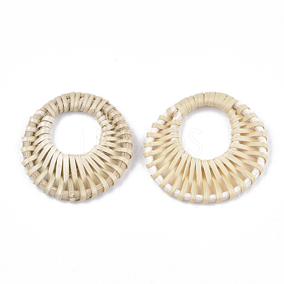 Handmade Reed Cane/Rattan Woven Pendants WOVE-T006-060B-1