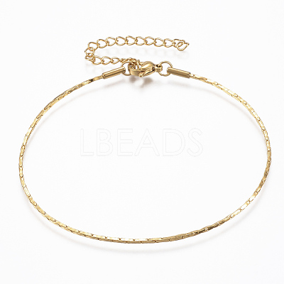 304 Stainless Steel Boston Link Chain Bracelets X-BJEW-K172-26G-1