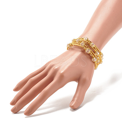 Bling Glass Beaded Wrap Bracelet BJEW-JB07746-04-1