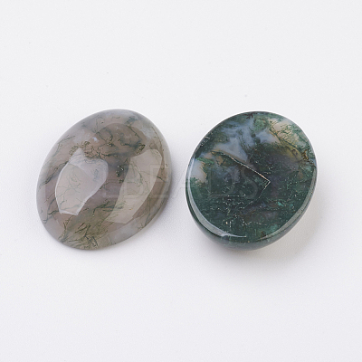 Natural Indian Agate Flat Back Cabochons G-G741-13x18mm-03-1