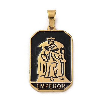 Ion Plating(IP) 304 Stainless Steel Enamel Pendants STAS-Q003-01G-06-1