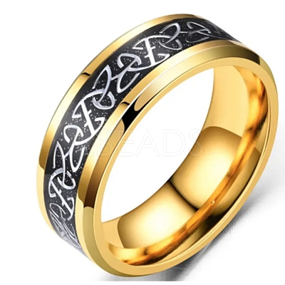 Stainless Steel Triquetra/Trinity Knot Finger Rings for Men Women PW-WG54165-09-1