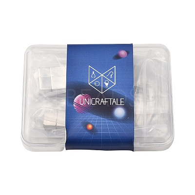 5 Sets 304 Stainless Steel Rectangle Magnetic Clasps with Glue-in Ends STAS-UN0046-84-1