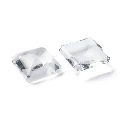 Transparent Clear Glass Square Cabochons X-GGLA-A001-10mm-1