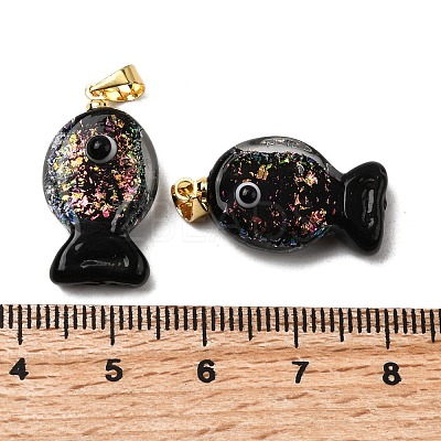 Handmade Dichroic Foil Lampwork Pendants DICH-G001-01G-04-1