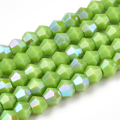 Opaque Solid Color Electroplate Glass Beads Strands LS-EGLA-A039-P2mm-L21-1