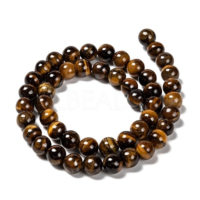 Grade AB Natural Tiger Eye Round Beads Strands X-G-E334-8mm-17-1