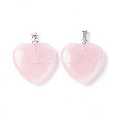 Natural Rose Quartz Pendants G-G956-B53-FF-1