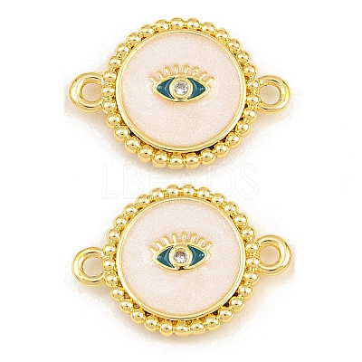 Brass Micro Pave Clear Cubic Zirconia Connector Charms CU-CBA5CB0-21G-1