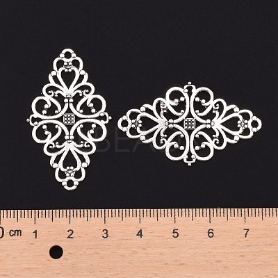 Tibetan Style Alloy Rhombus Filigree Joiners Links X-TIBE-5377-AS-LF-1