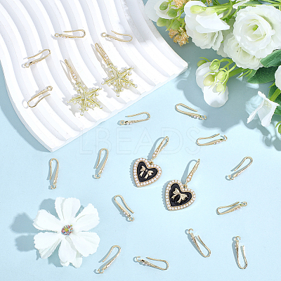 10 Pairs Rack Plating Brass Earring Hooks EJEW-BBC0002-26-1