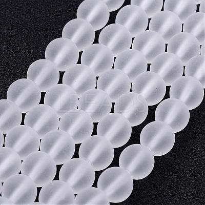 Frosted Glass Bead Strands GLAA-G016-6mm-01-1