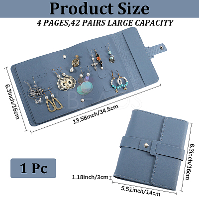 1PC PU Imitation Leather Earring Storage Bags ABAG-CN0001-41C-1
