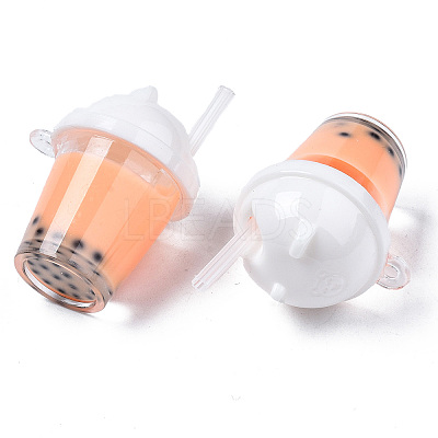 Imitation Bubble Tea Resin Pendants RESI-S401-01E-1