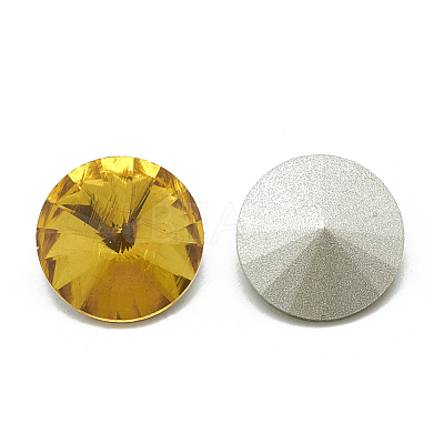Pointed Back Glass Rhinestone Cabochons RGLA-T086-8mm-22-1
