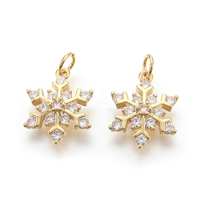 Brass Micro Pave Cubic Zirconia Pendants X-KK-F774-10G-NR-1