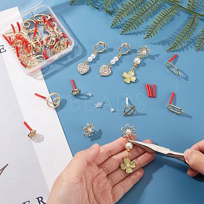 40Pcs 10 Style  Alloy Stud Earring Findings FIND-PH0008-36-1