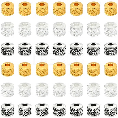 90Pcs 3 Colors Tibetan Style Alloy Beads TIBEB-YW0001-41-1