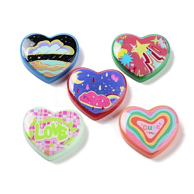 Opaque Resin Cabochons RESI-G085-03-1