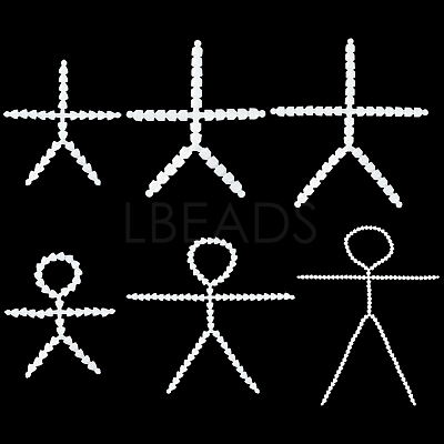 6Pcs 6 Style Plastic Action Figure Movable Skeleton DIY-PH0020-90-1