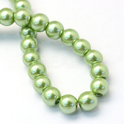 Baking Paint Pearlized Glass Pearl Round Bead Strands HY-Q003-10mm-26-1