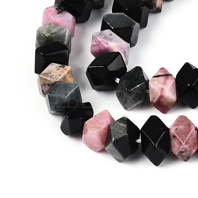 Natural Rhodonite & Eagle Eye & Obsidian Beads Strands G-N358-01A-03-1