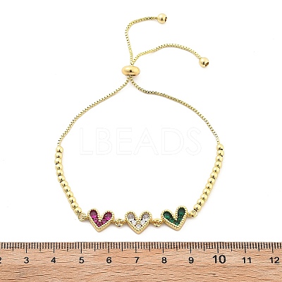 Brass Micro Pave Cubic Zirconia Slider Bracelets BJEW-S163-01B-G-1